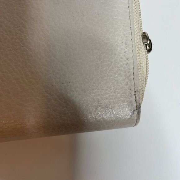 Great American Leatherworks Cream 8" Wallet Wristlet Zipper Snap Genuine Leather - Picture 4 of 9